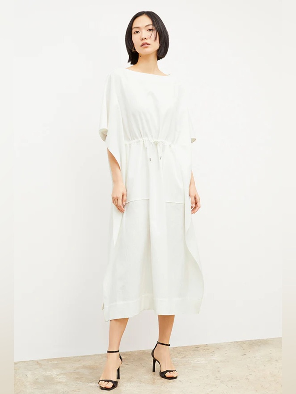 M.M. Lafleur The Freedlund Caftan Double Faced Linen Blend Midi Length Dress